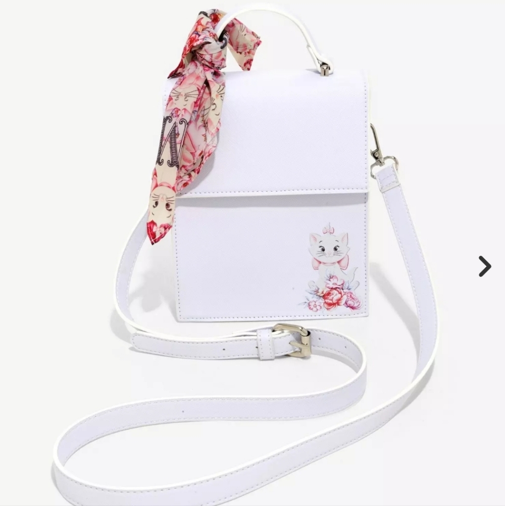 White Crossbody Bag with Aristacats Design